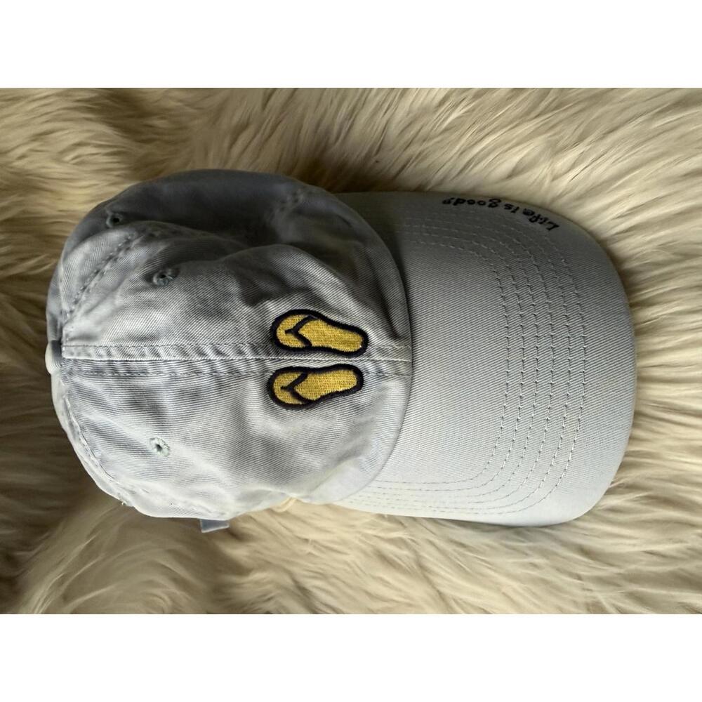Life is Good Light Blue Baseball Cap with Flip Flop Embroidery